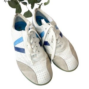 Ecco White and Blue Sneakers